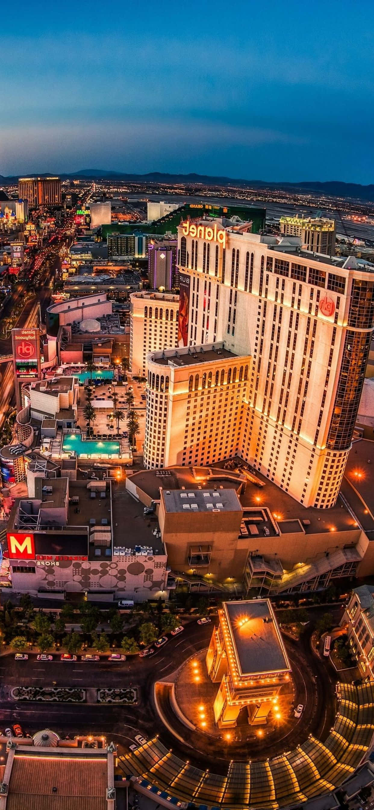 Bucurați-vă de peisajele Las Vegas pe telefon Fundal