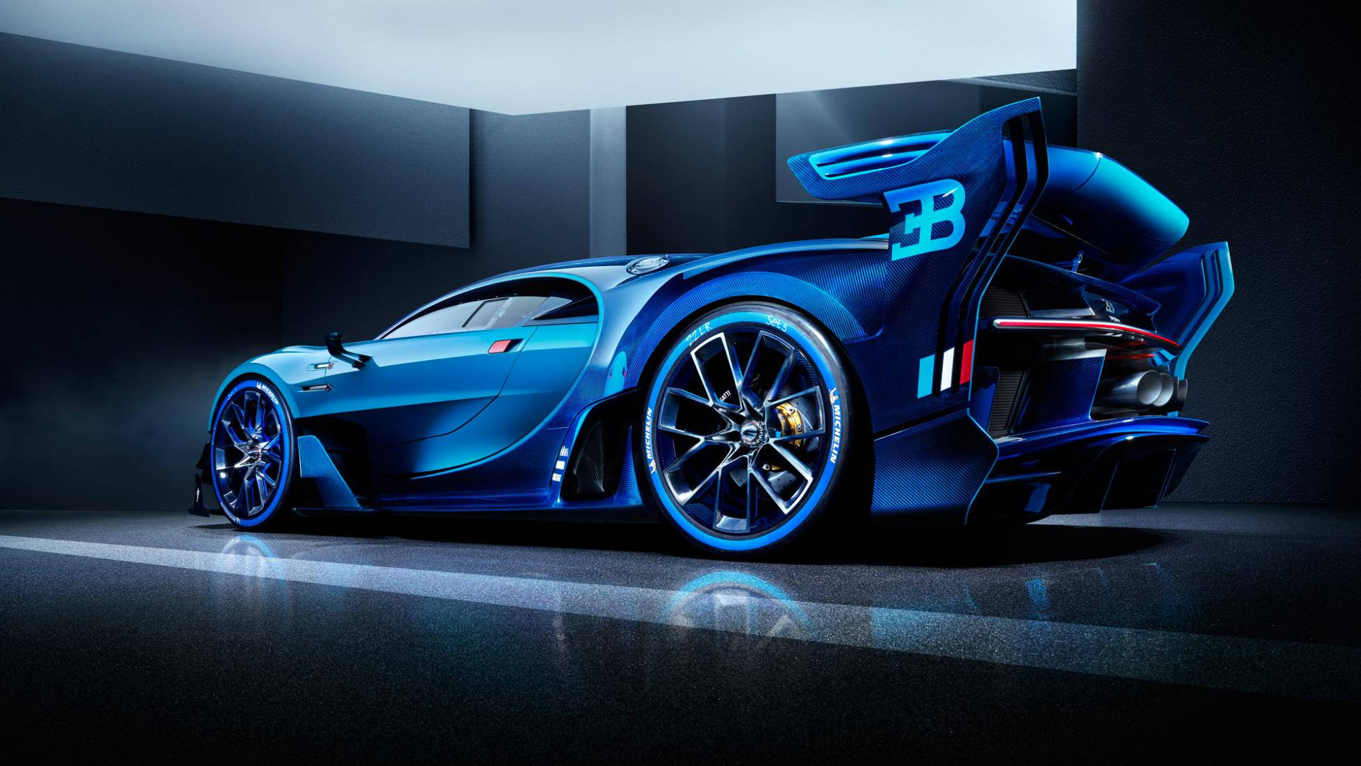 Bugatti 3B albastră mașină sport Fundal