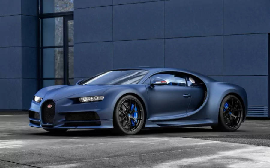 Bugatti Chiron albastră 4K Fundal