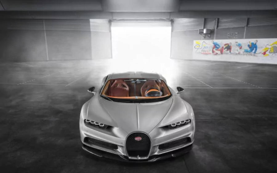 Bugatti Chiron alb 4K Fundal