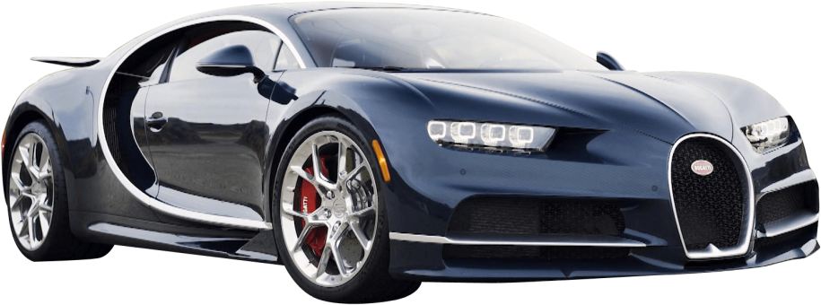 Bugatti Chiron albastră vedere laterală Fundal