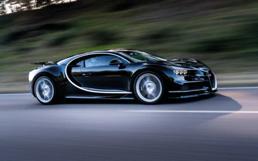 Bugatti Chiron neagră 4K Fundal