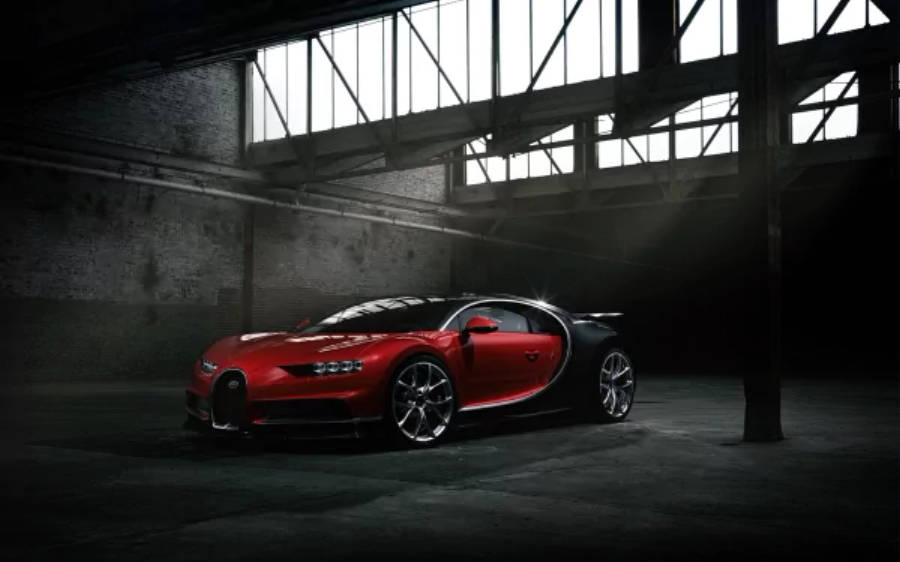 Bugatti Chiron roșu 4K Fundal