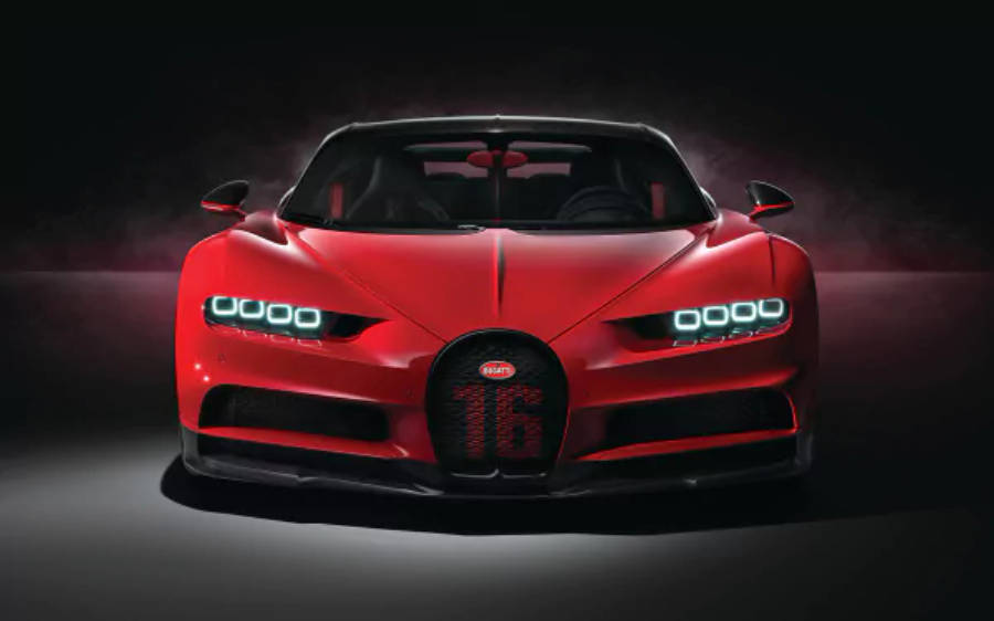 Bugatti Chiron roșu 4K Fundal