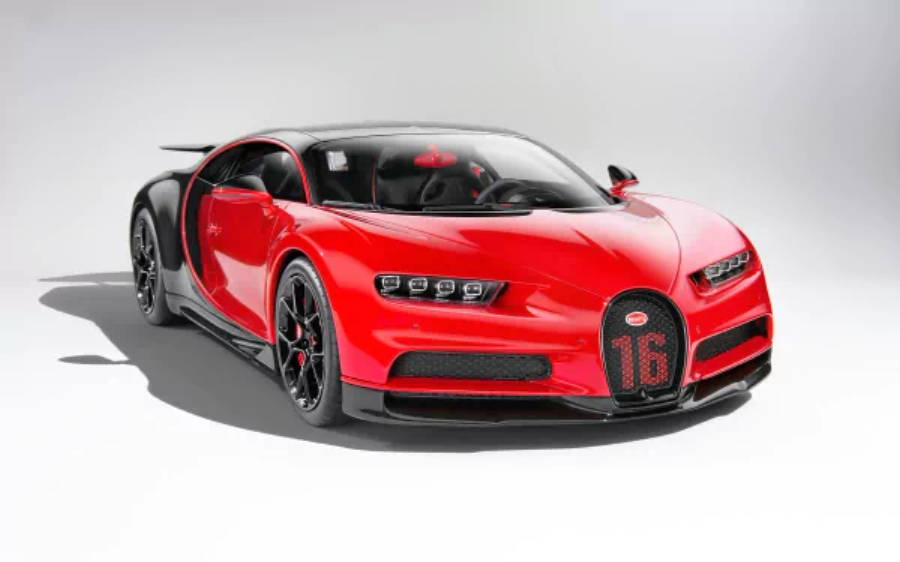 Bugatti Chiron roșu 4K Fundal
