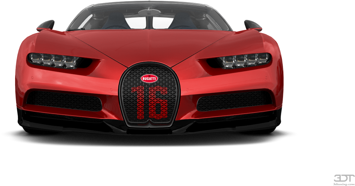 Bugatti Chiron roșu vedere frontală Fundal