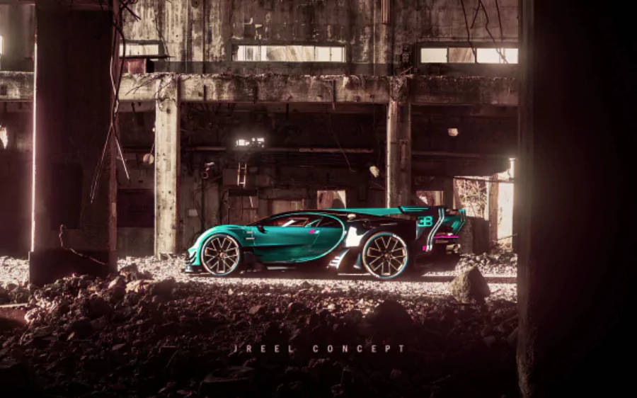 Bugatti Chiron verde 4K Fundal