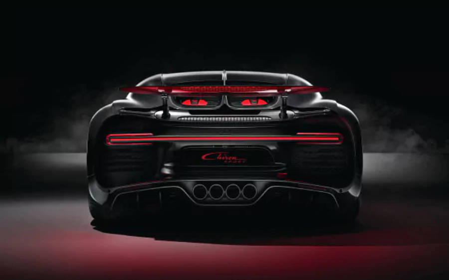 Bugatti Chiron vedere din spate 4K Fundal