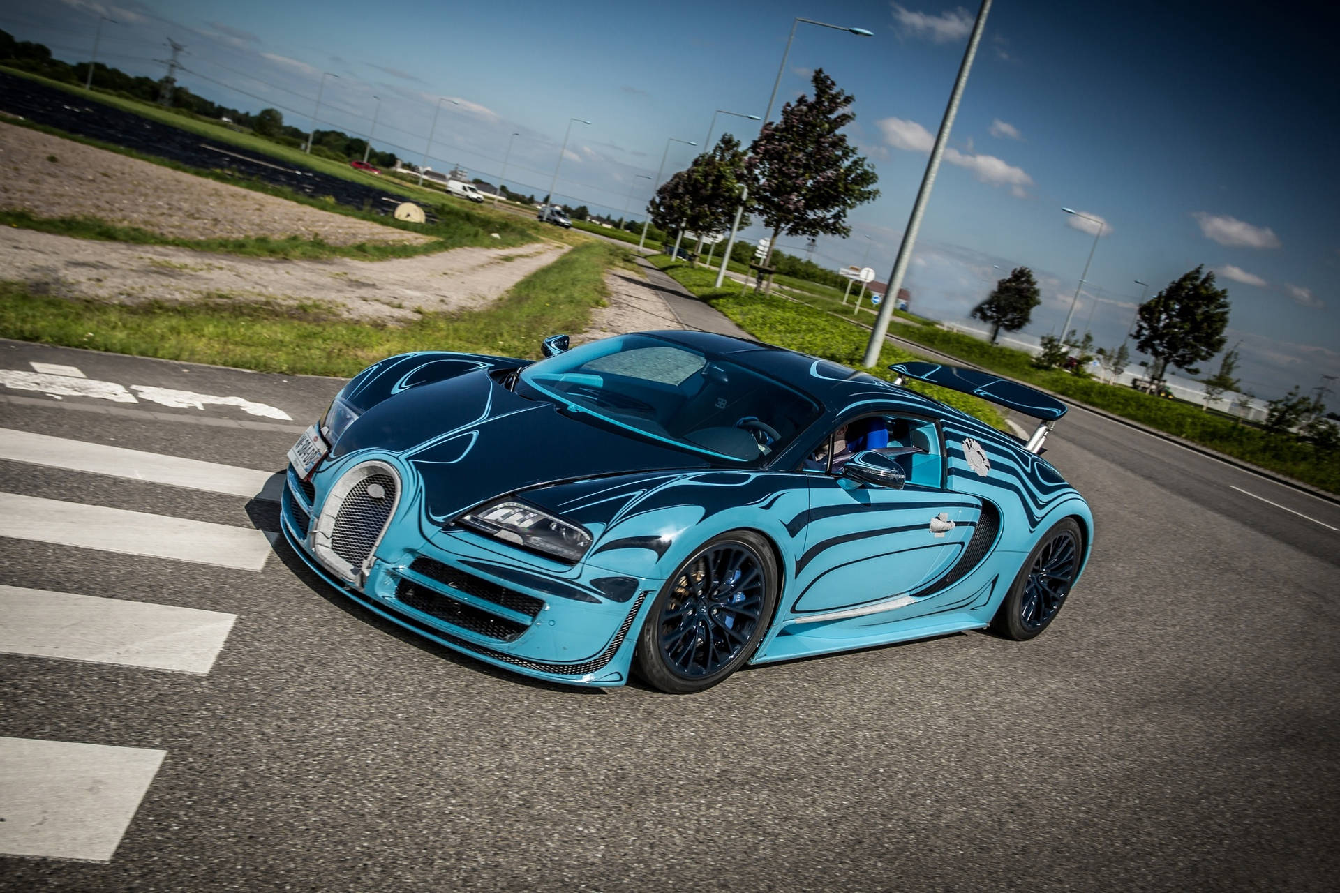 Tapet cu Bugatti Veyron bleu safir — Bugatti Fundal