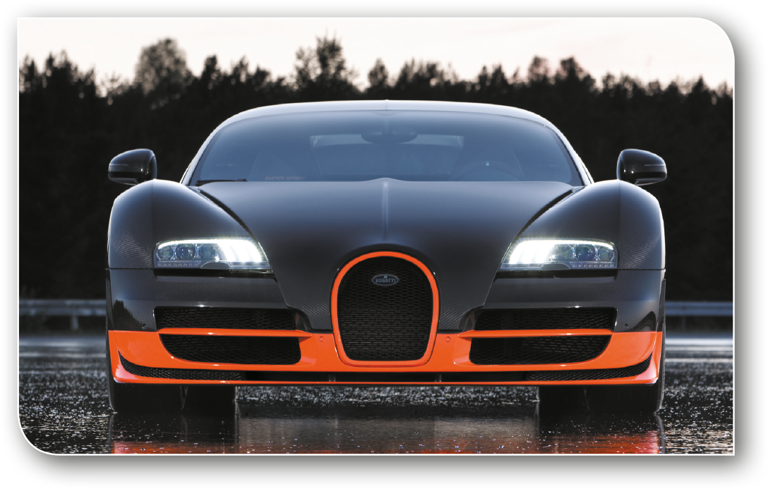 Bugatti Veyron Orange Negru Vedere Frontala Fundal