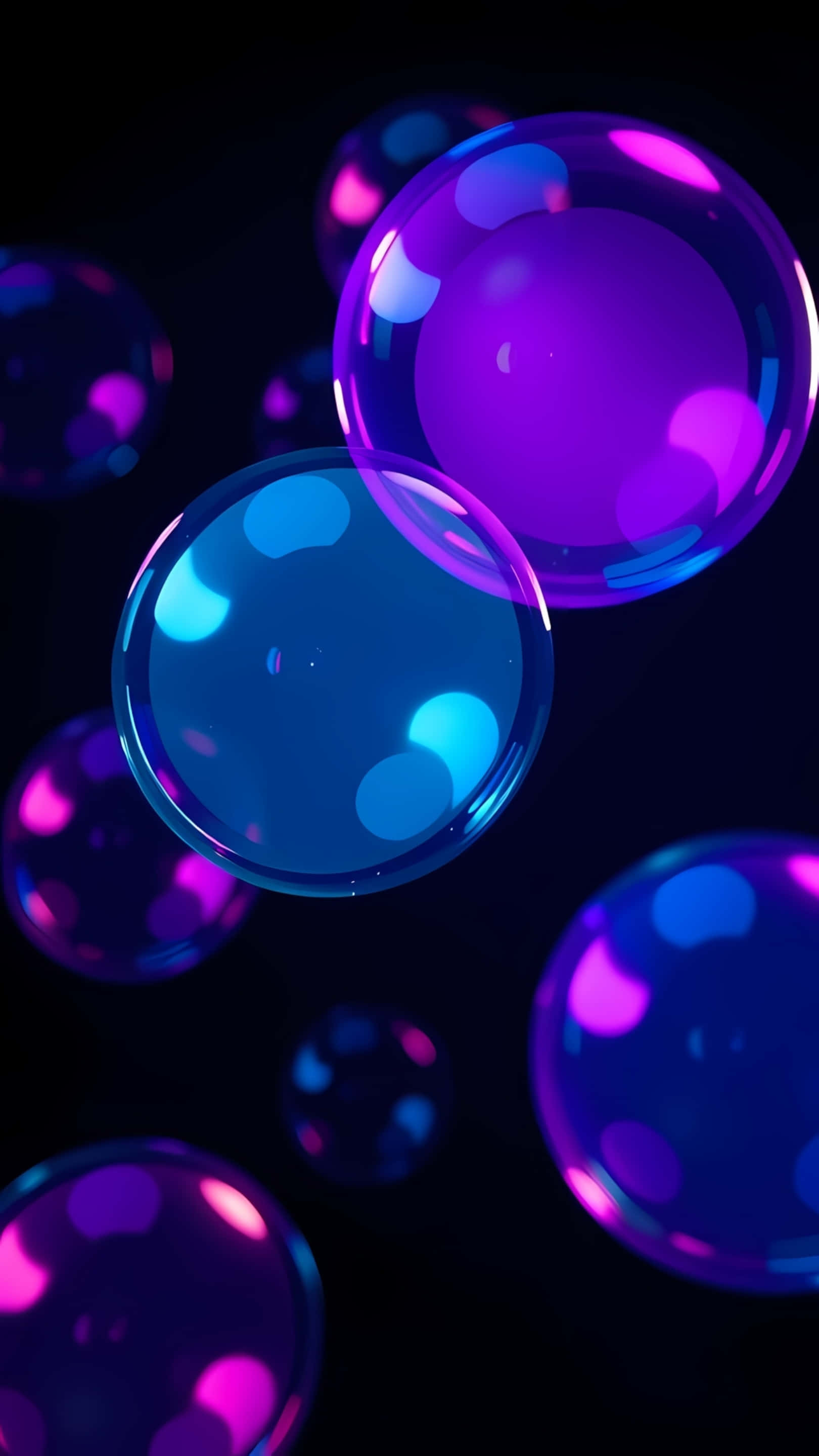 Bule Neon Strălucitoare pe Fundal AMOLED Întunecat Fundal