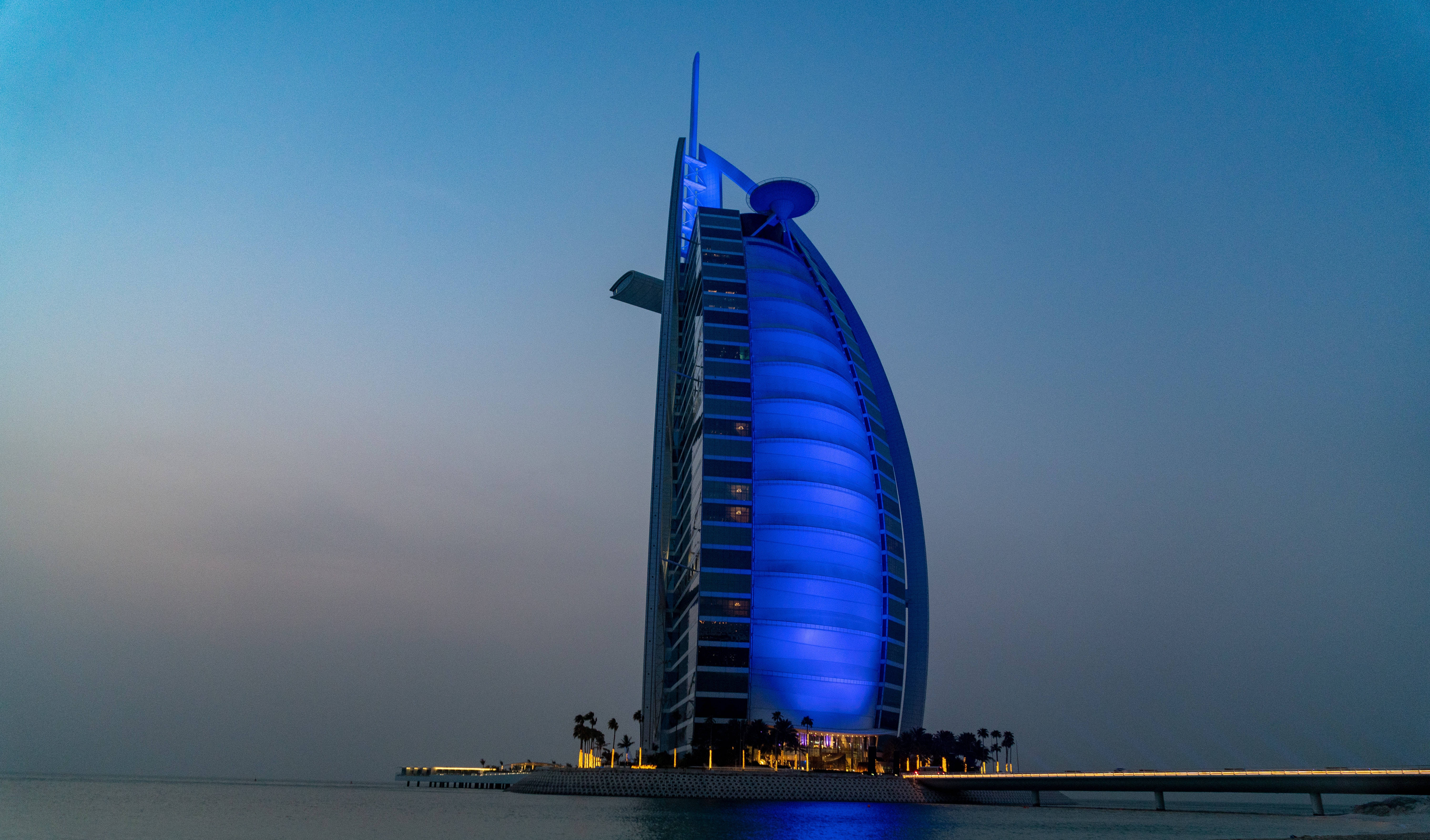 Burj Al Arab Lumină Albastră Fundal