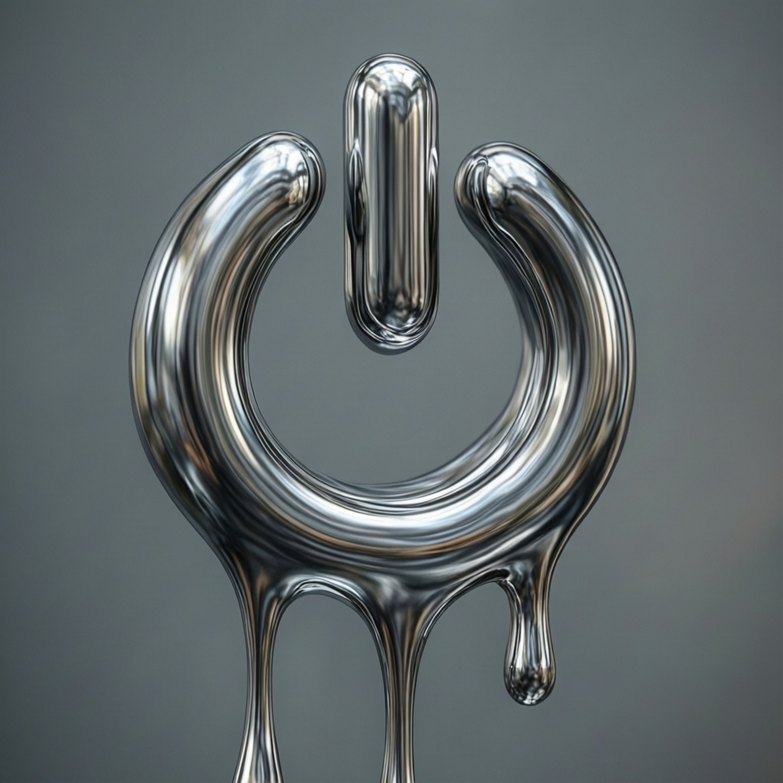 Buton de Pornire Metal Lichid Fundal
