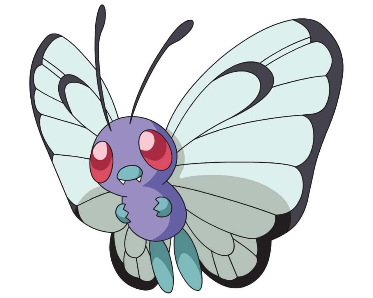 Butterfree Artă Albă Fundal