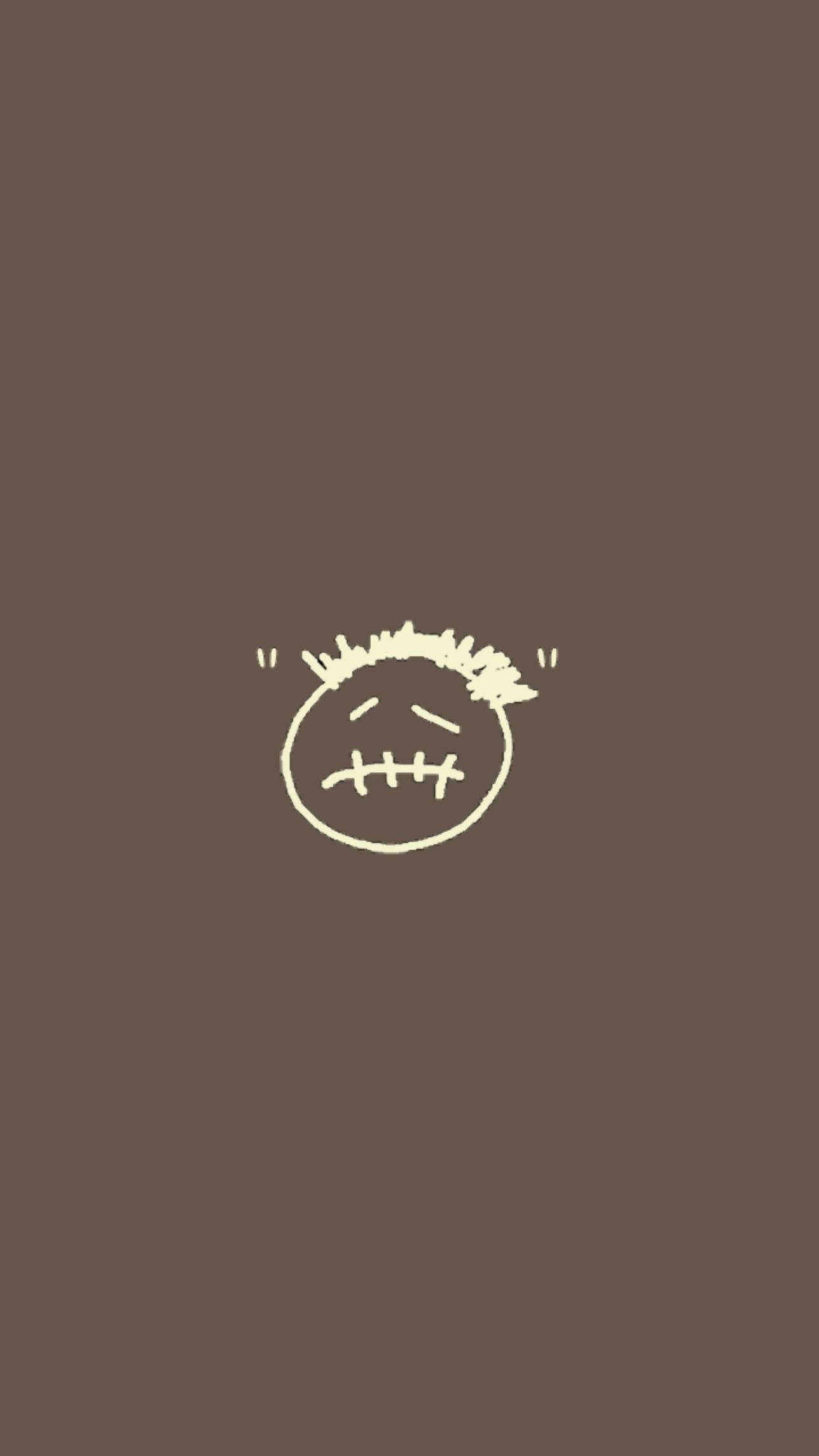 Cactus Jack Travis Scott Fața Logo Maro Estetic Fundal