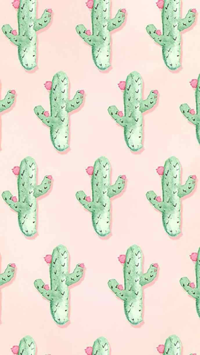 Cactus verde drăgut pentru ecranul de blocare iPhone Fundal