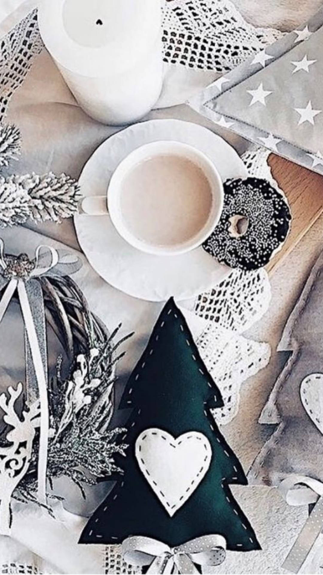 Cadou de Crăciun cu cafea Fundal