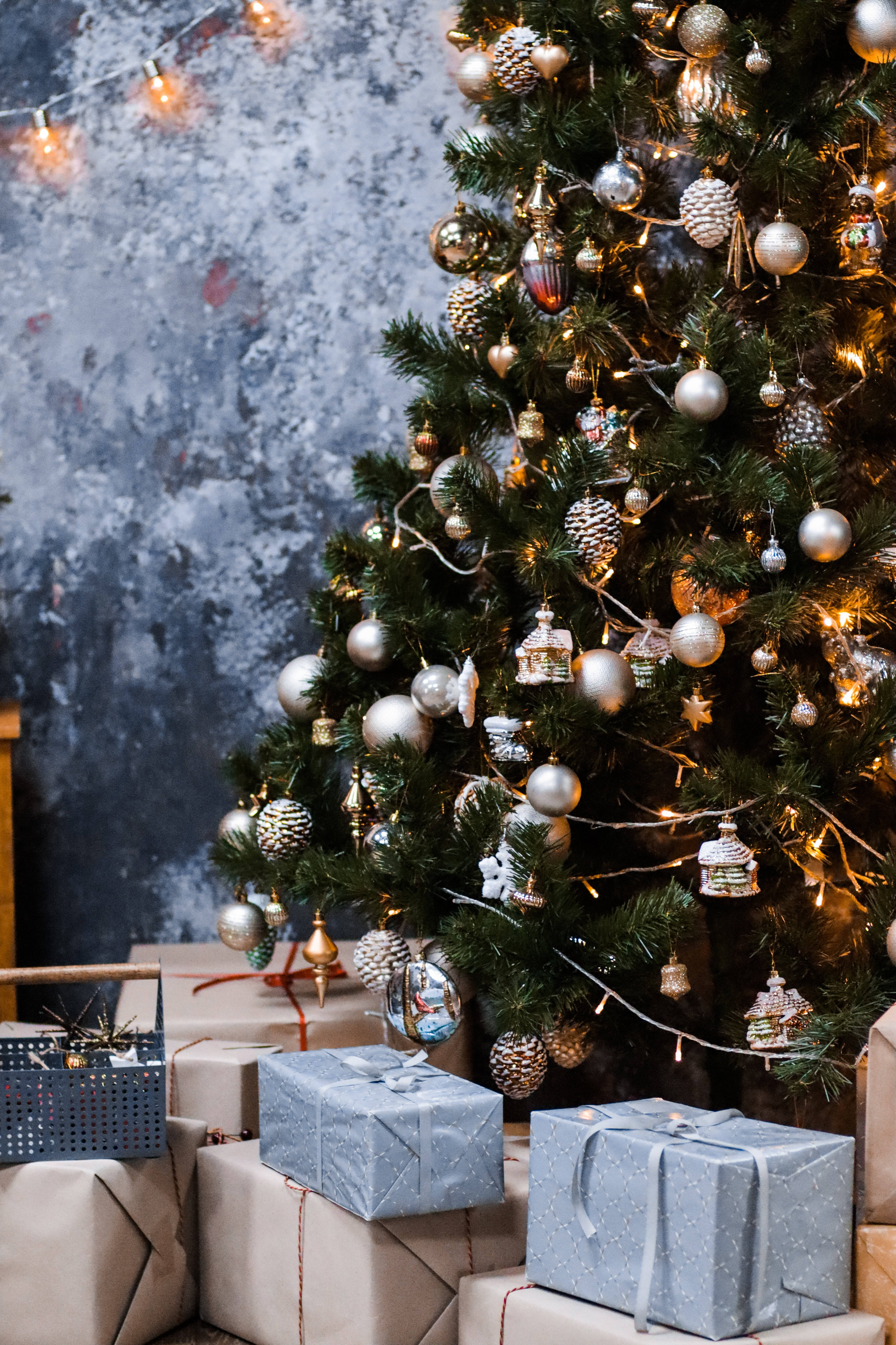 Cadouri de Crăciun frumoase în albastru Fundal