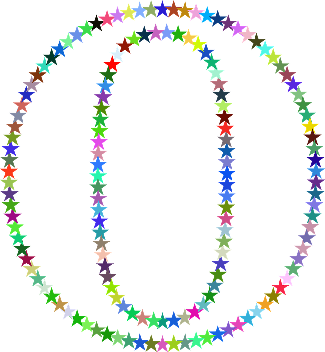 Cadru circular cu stele colorate Fundal