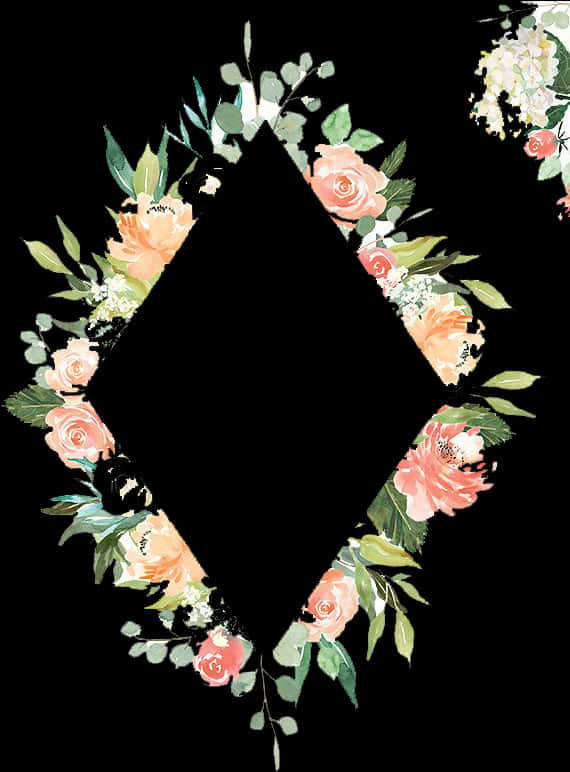 Cadru floral pe fundal negru Fundal