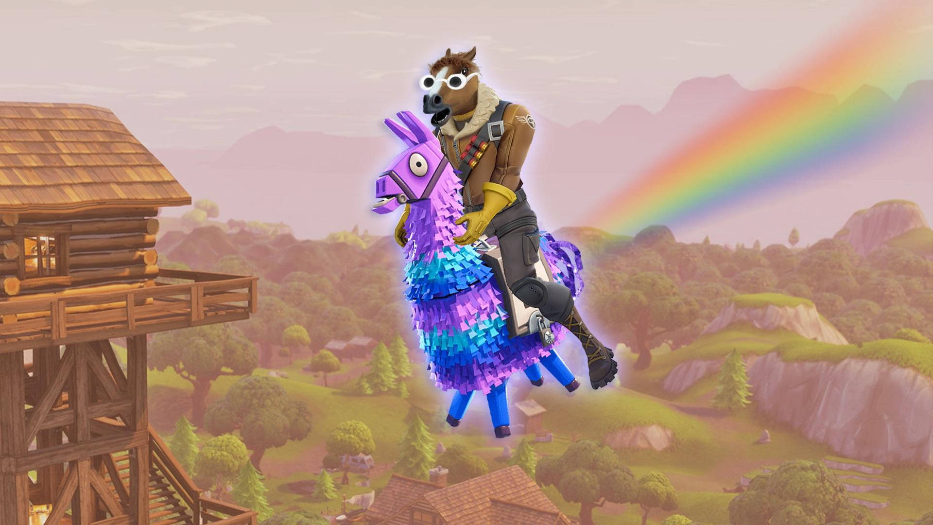 Călărie pe ponei meme Fortnite Fundal