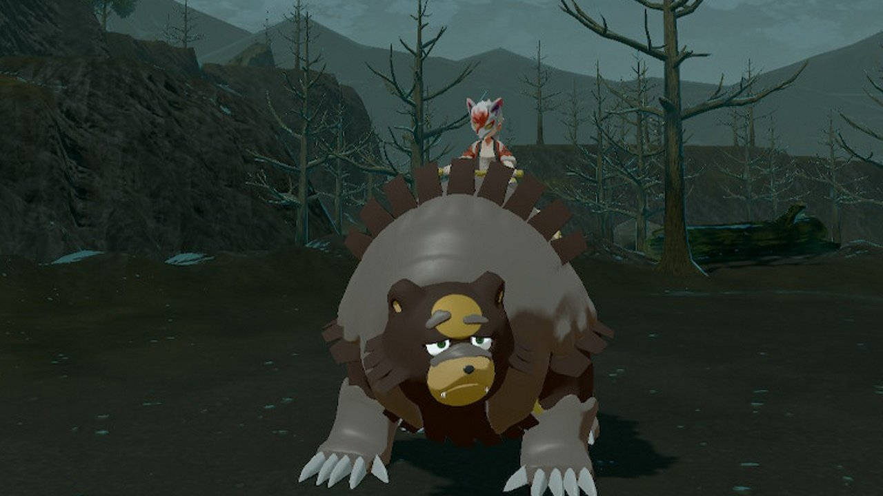 Călărind Ursaluna în jocul video Pokémon Fundal