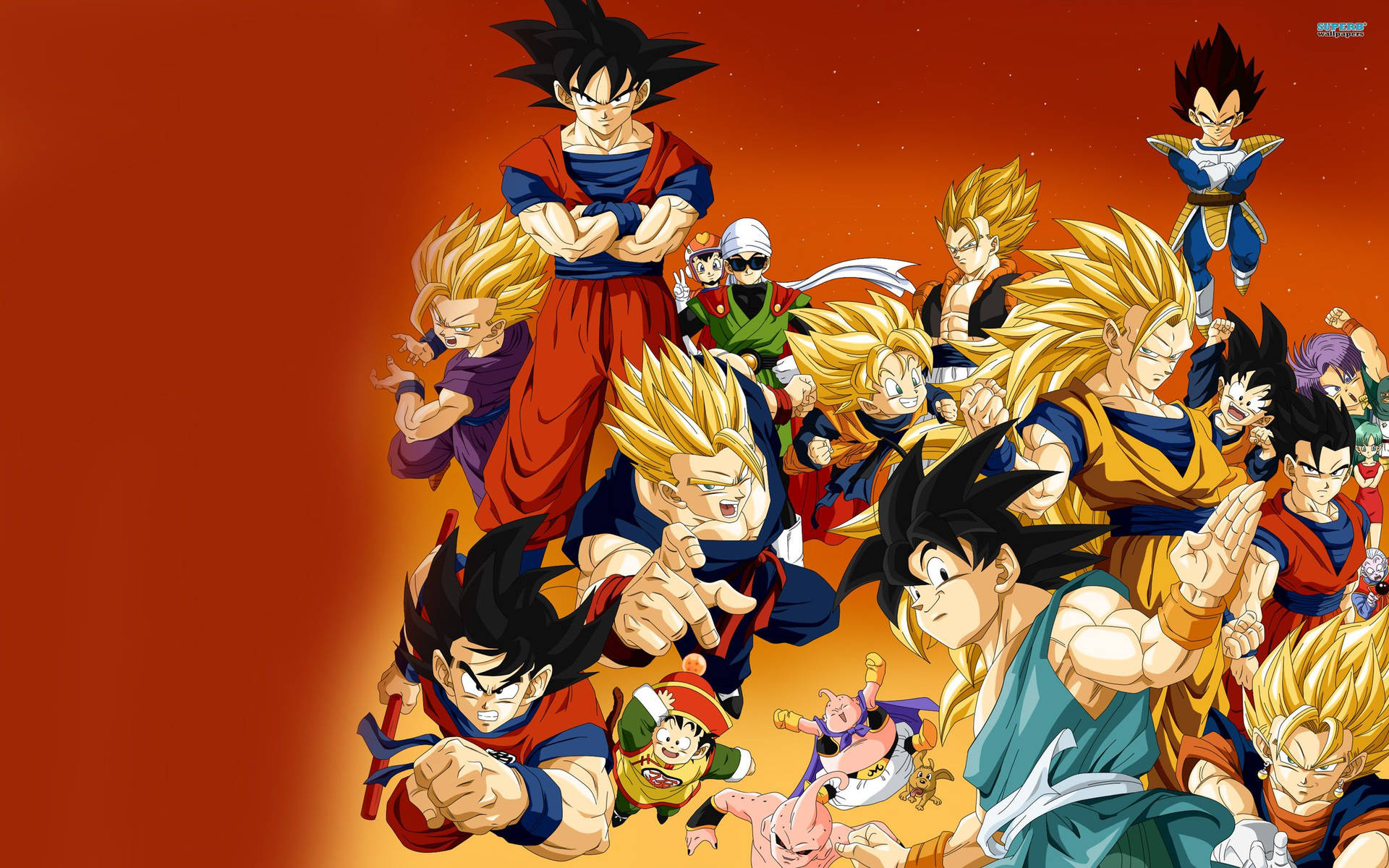 Dragon Ball Z Super Saiyeni San Goku, Vegeta, Gohan, Goten și alte personaje. — Goku Fundal