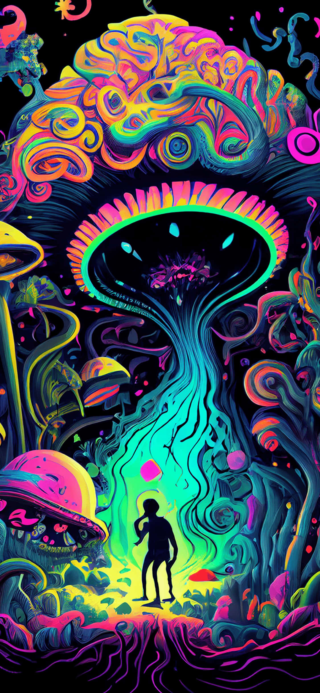 Călătorii Captivante prin Vórtice Psihodelic Fundal