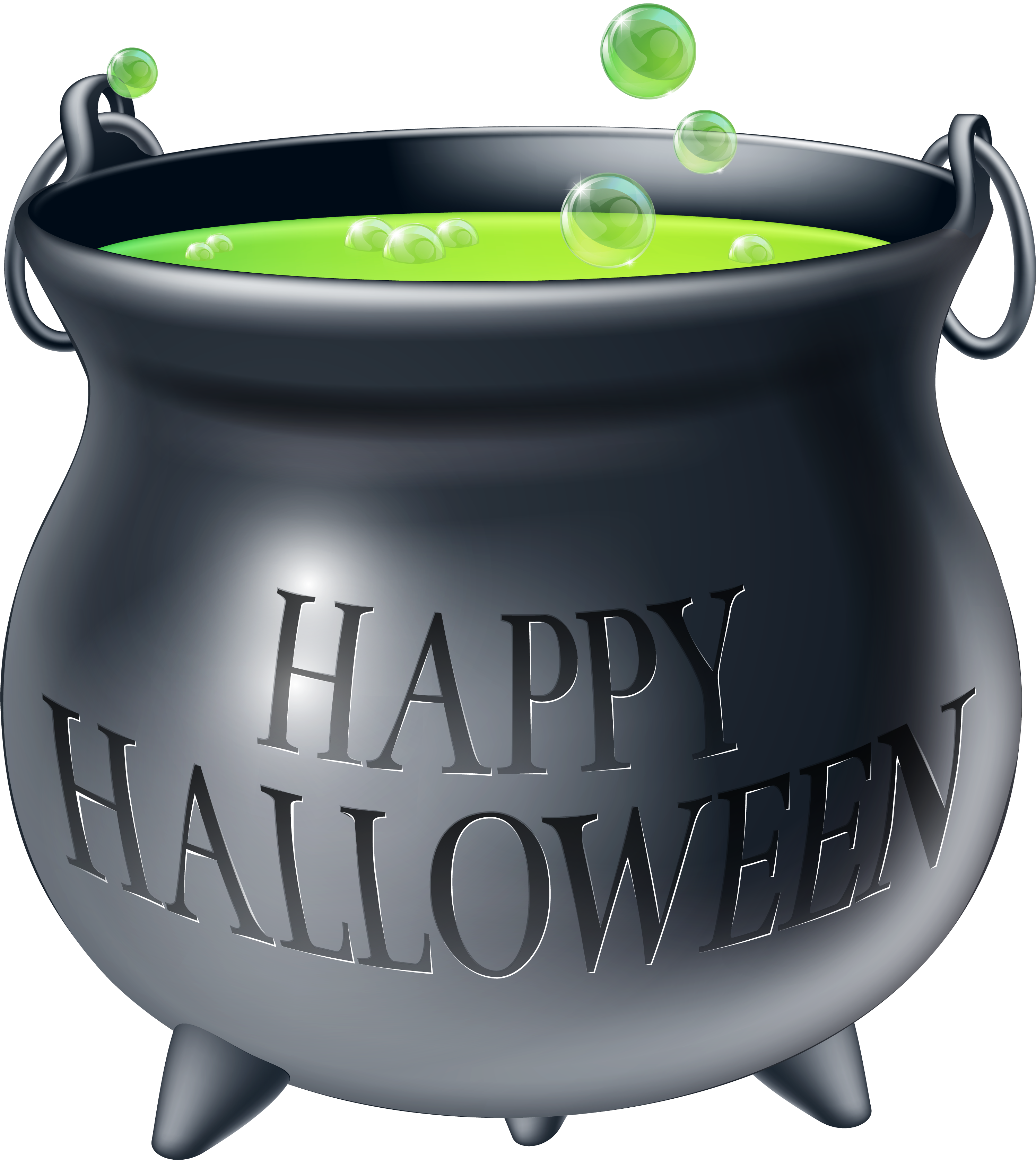 Căldare de Halloween cu Poțiune Verde Fierbând Fundal
