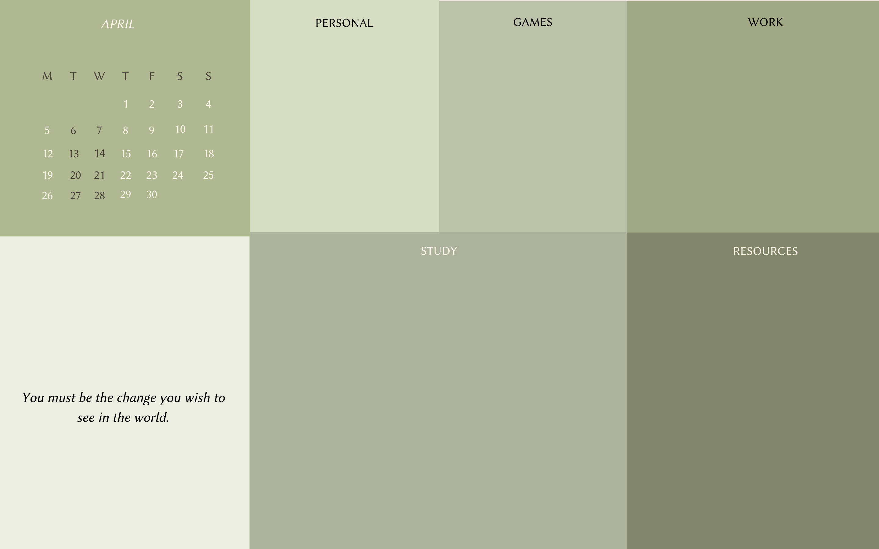 Calendar estetic verde salvie Fundal