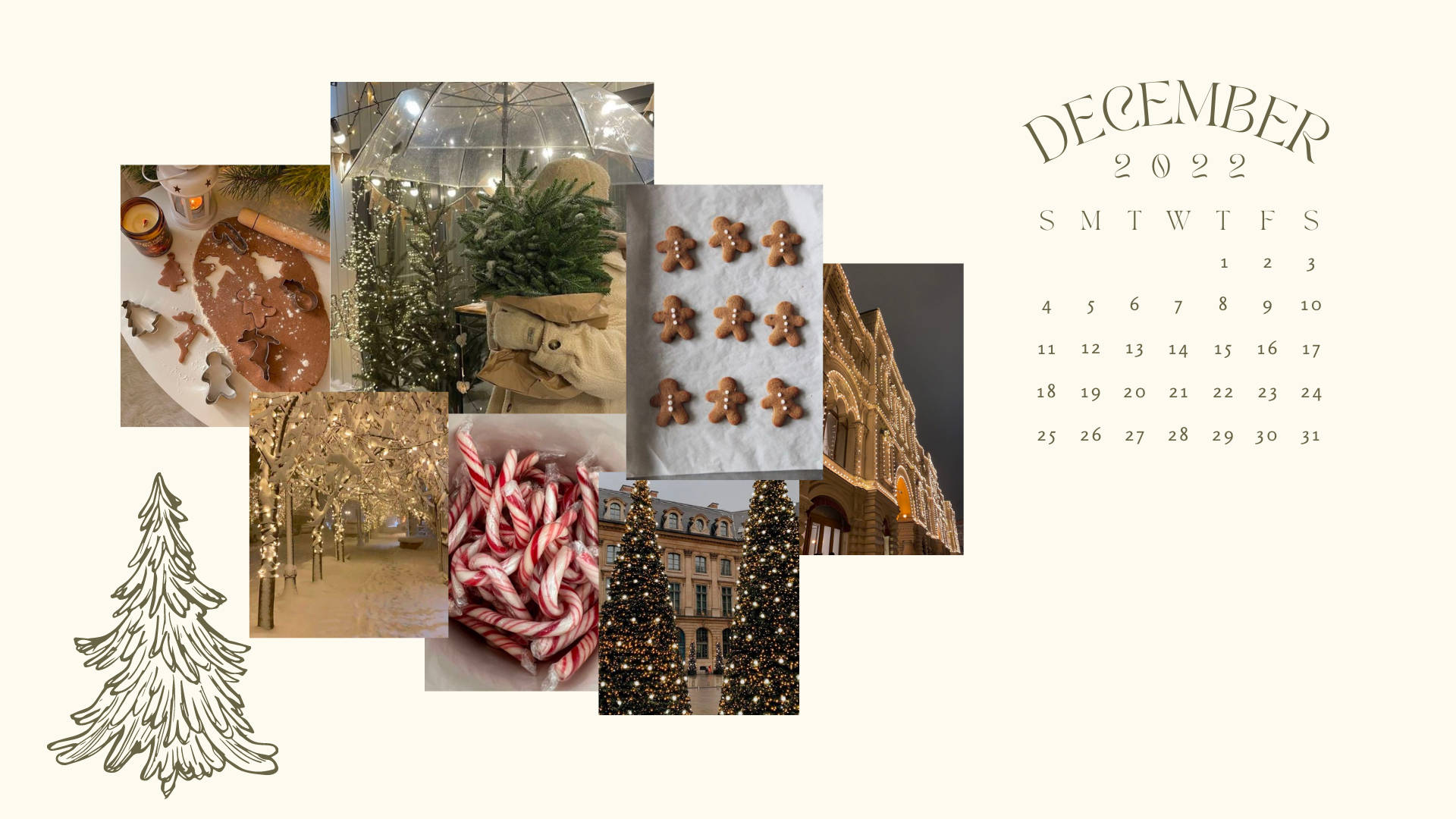 Calendar Preppy de Crăciun Fundal