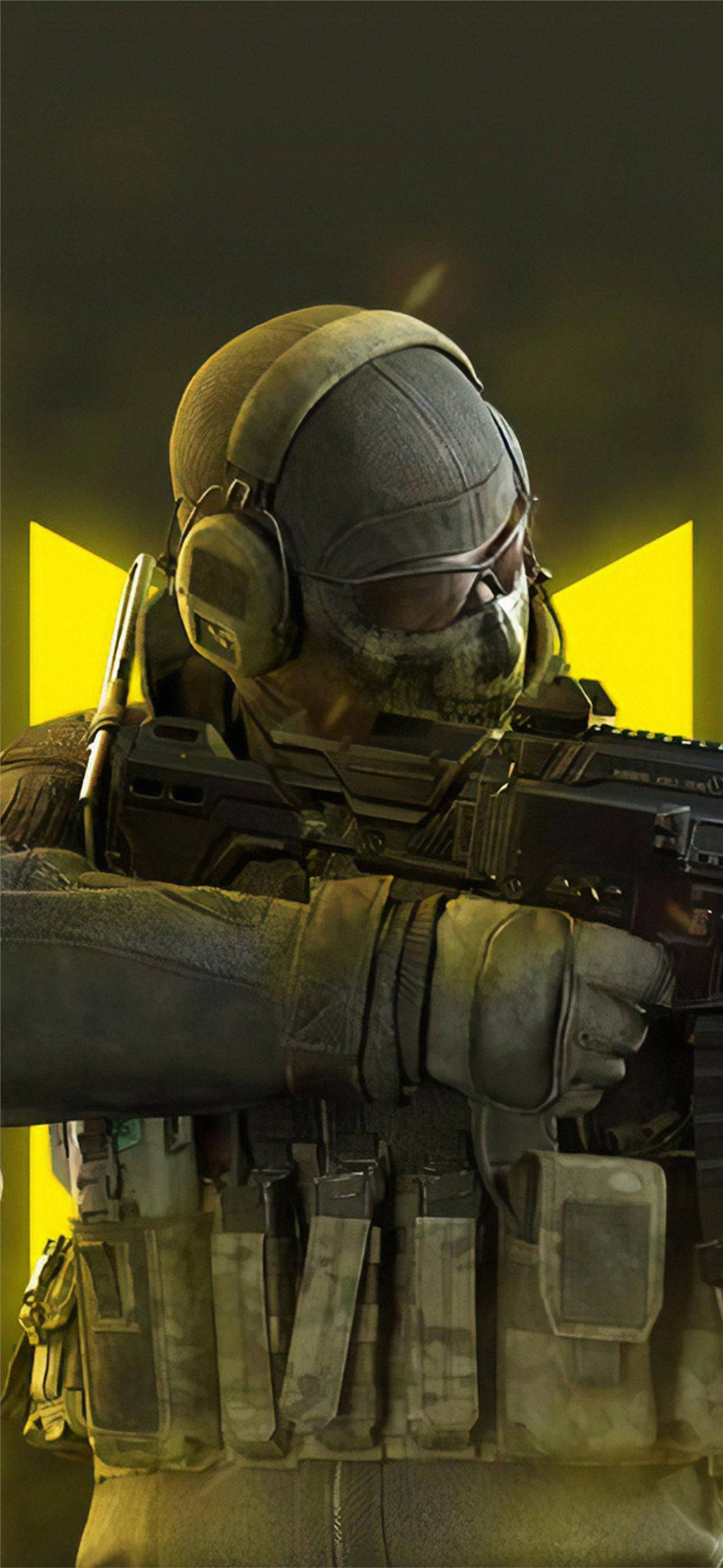 Call Of Duty Mobile Logo Ghost Close-up Fundal