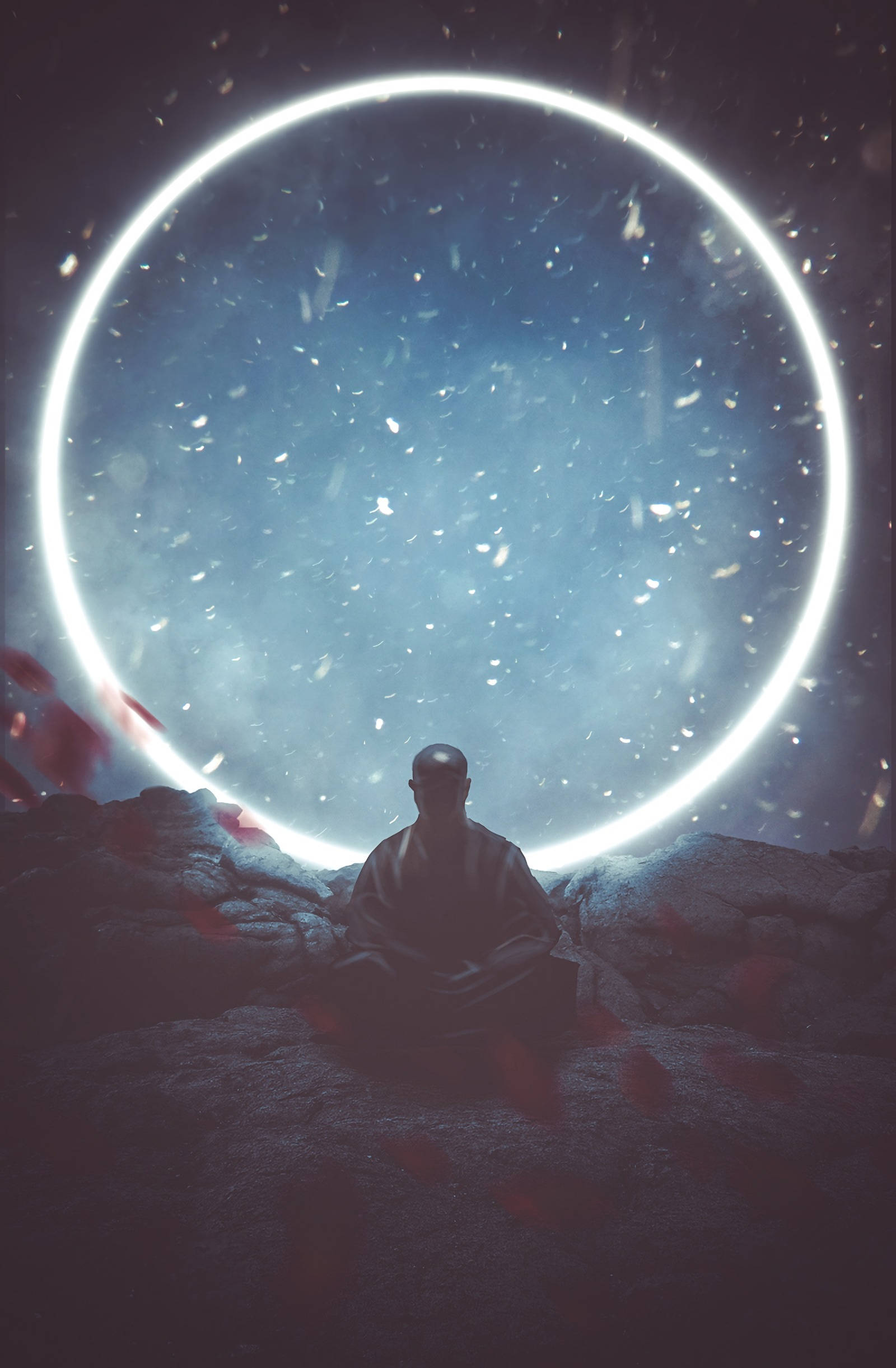 Călugăr Buddha Meditând Fundal
