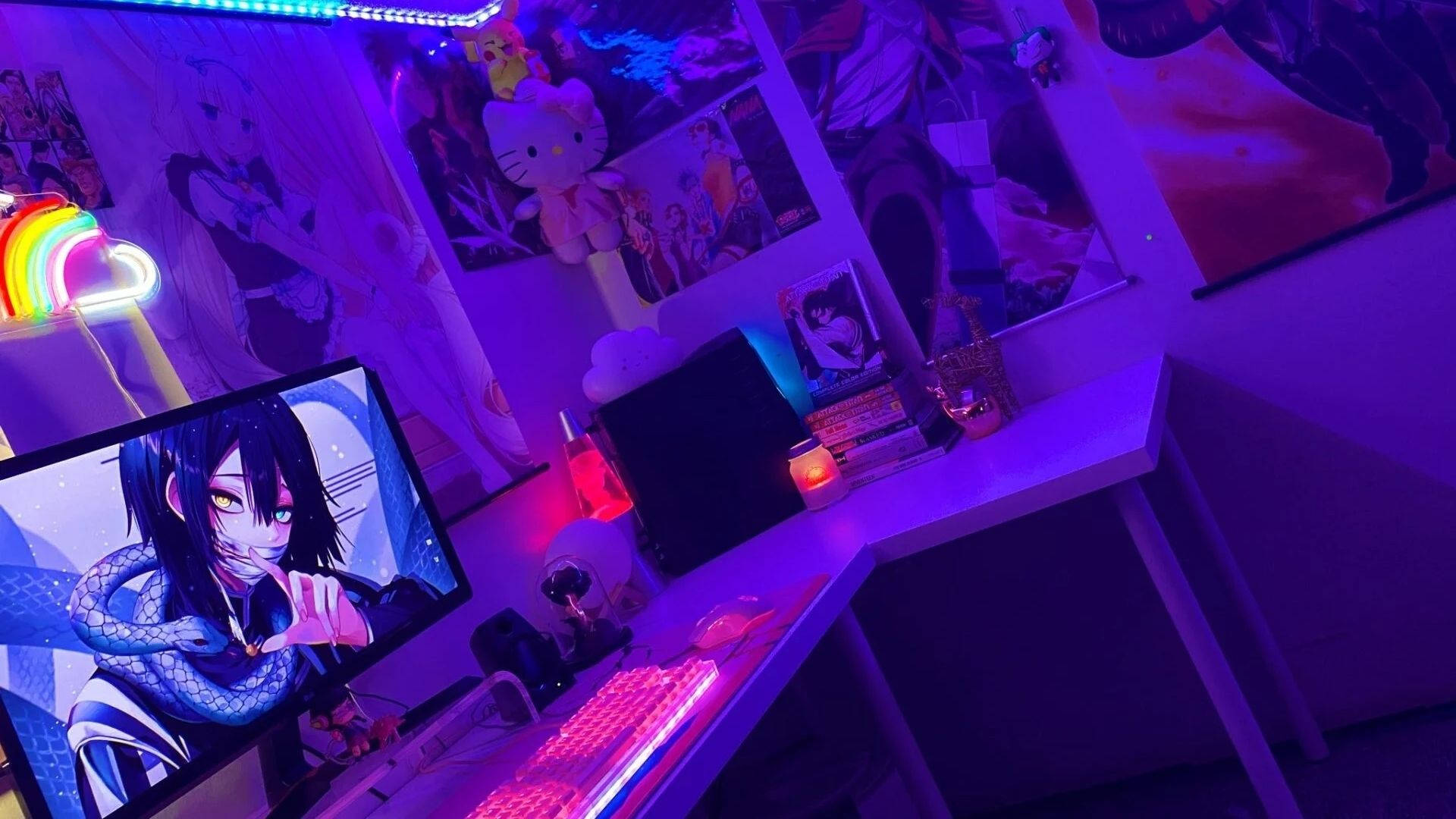 Cameră Anime cu LED-uri Fundal