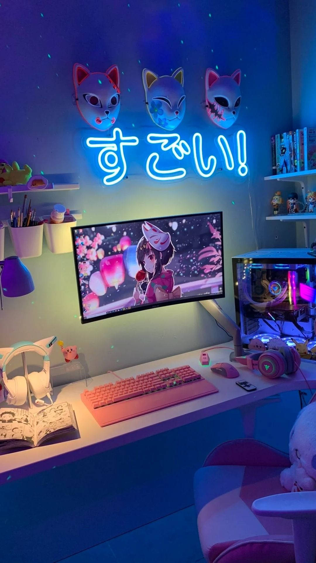 Camera de Gaming cu Tema Anime Fundal