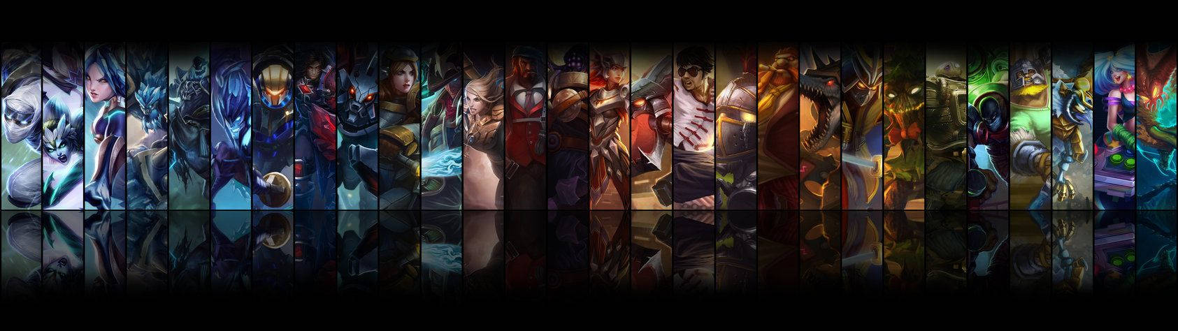 Campioni în Lupte Epice pe 2 Ecrane în League of Legends Fundal
