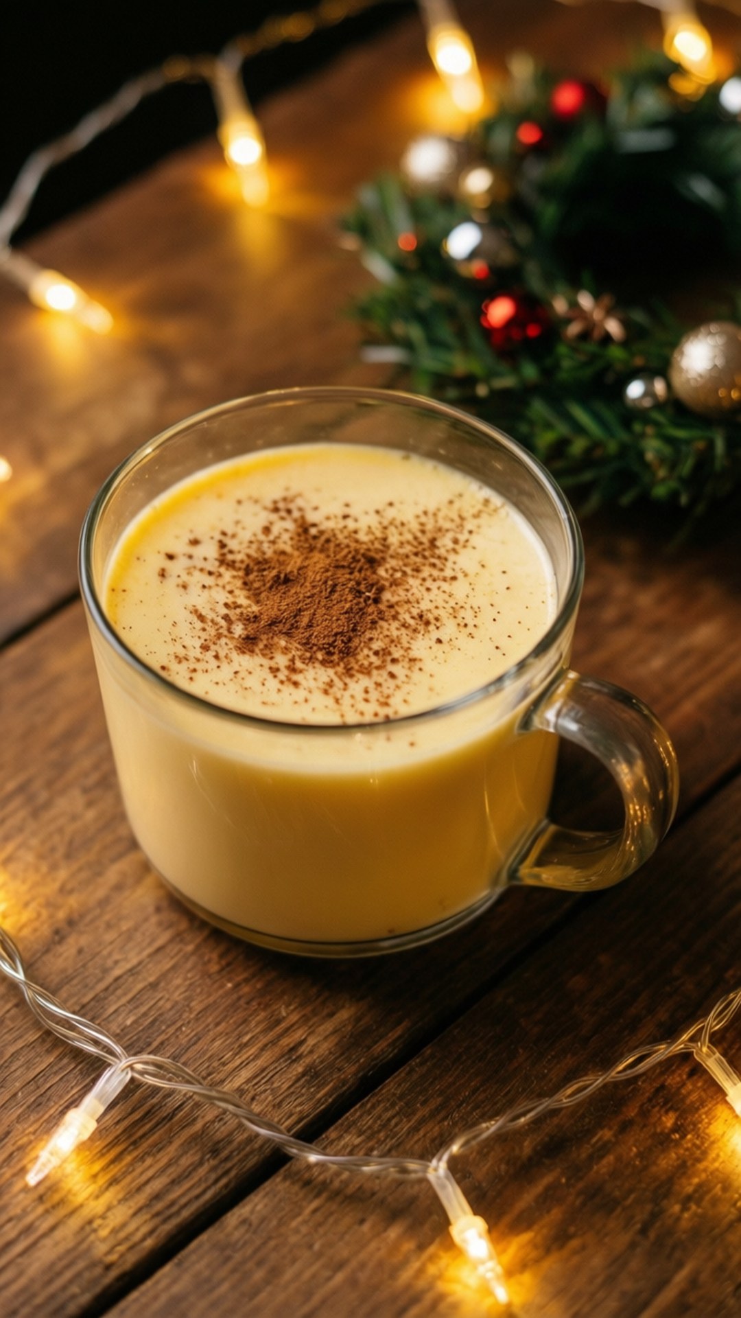 Căniță cu Eggnog de Crăciun Fundal