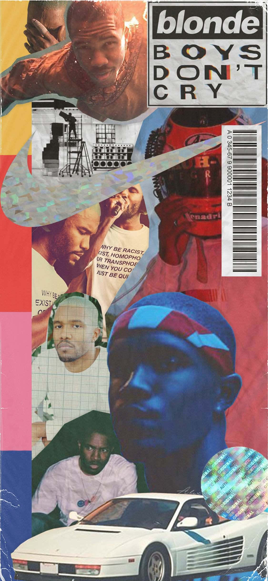 Cântărețul Frank Ocean zburând vesel prin ceața roz Fundal