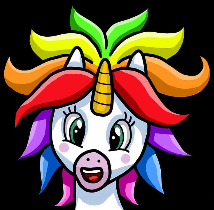 Cap de unicorn caricatural colorat Fundal