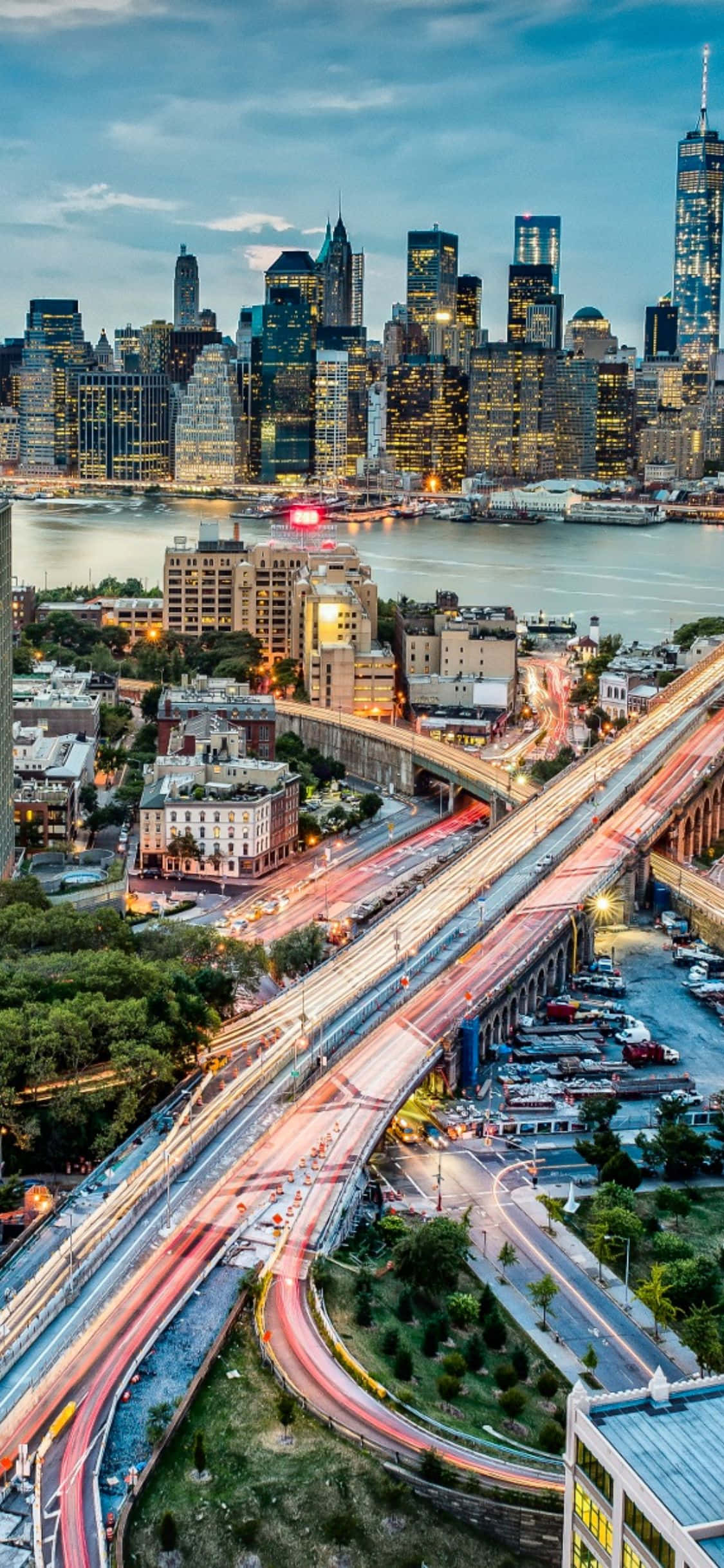 Capturarea luminilor strălucitoare ale New York-ului cu iPhone X Fundal