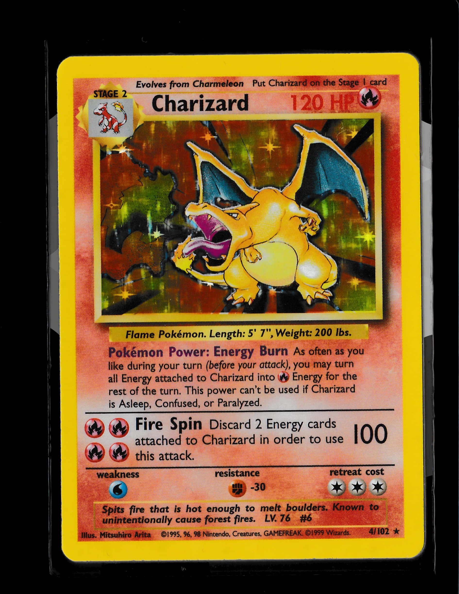 Card Pokemon Vintage Charizard Fundal