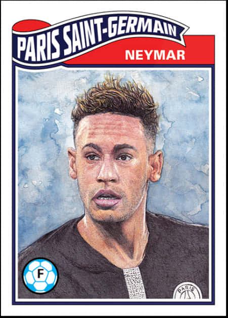 Card Portret Neymar P S G Fundal