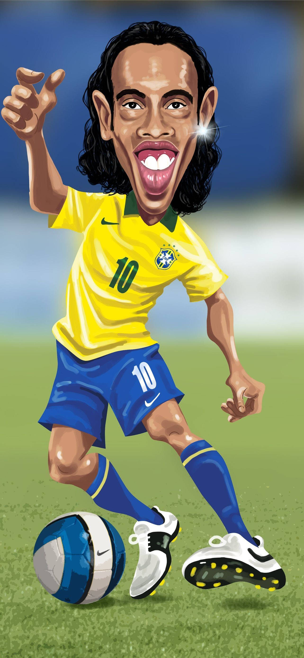 Caricatură Amuzantă Ronaldinho Fundal