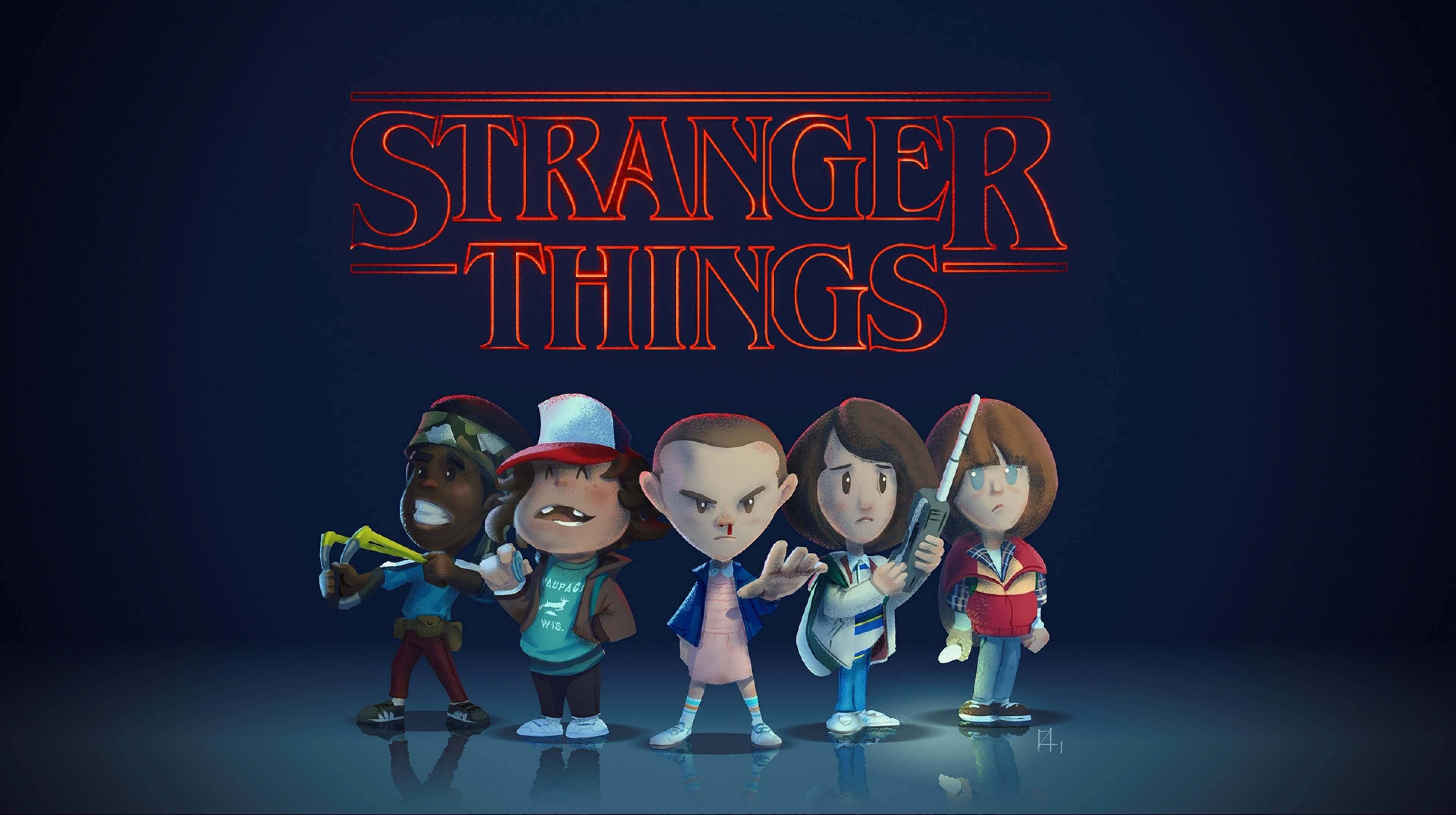 Caricatură Stranger Things 4K Fundal