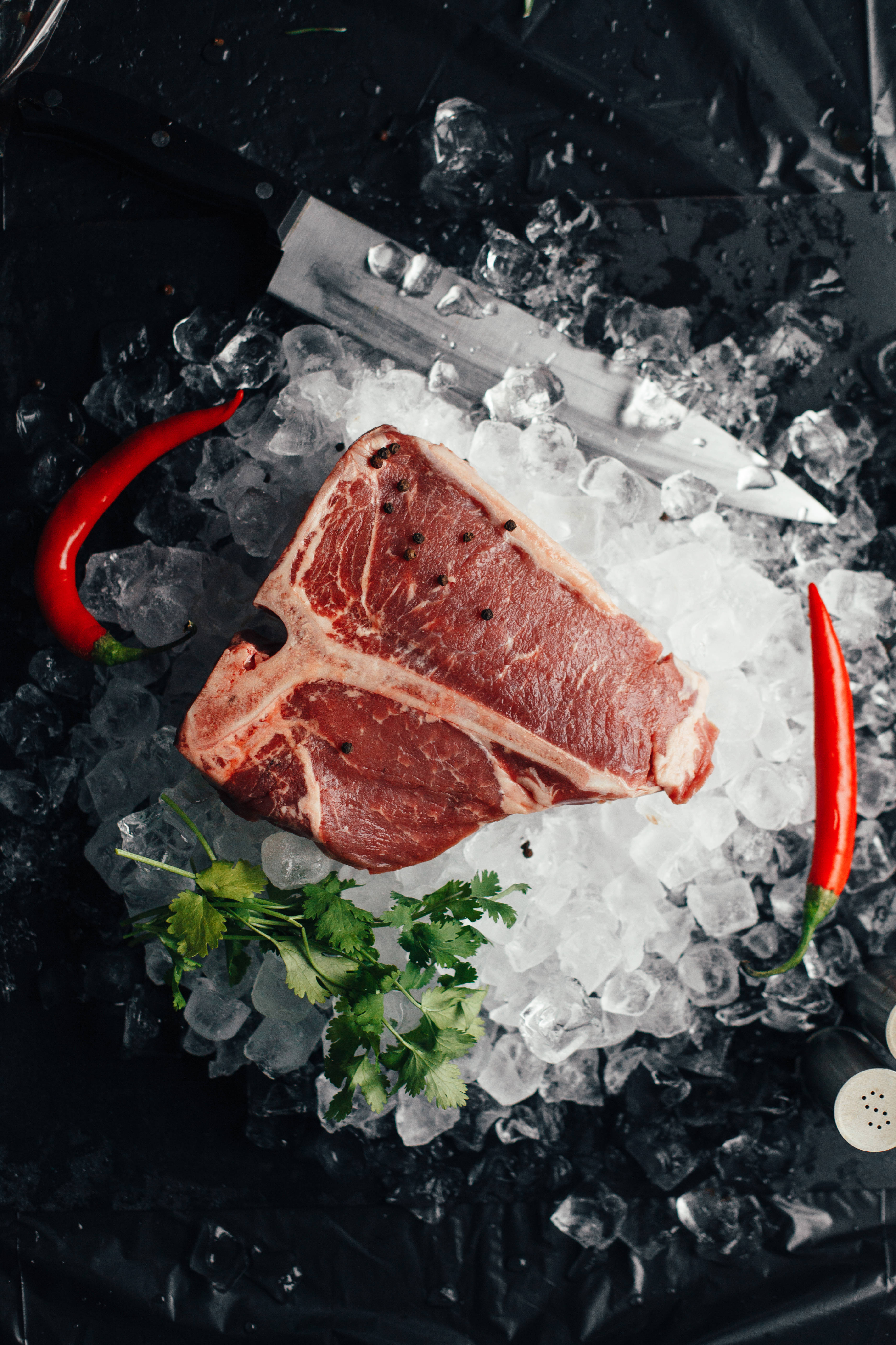 Carne Kobe pe Gheață în Cuburi Fundal