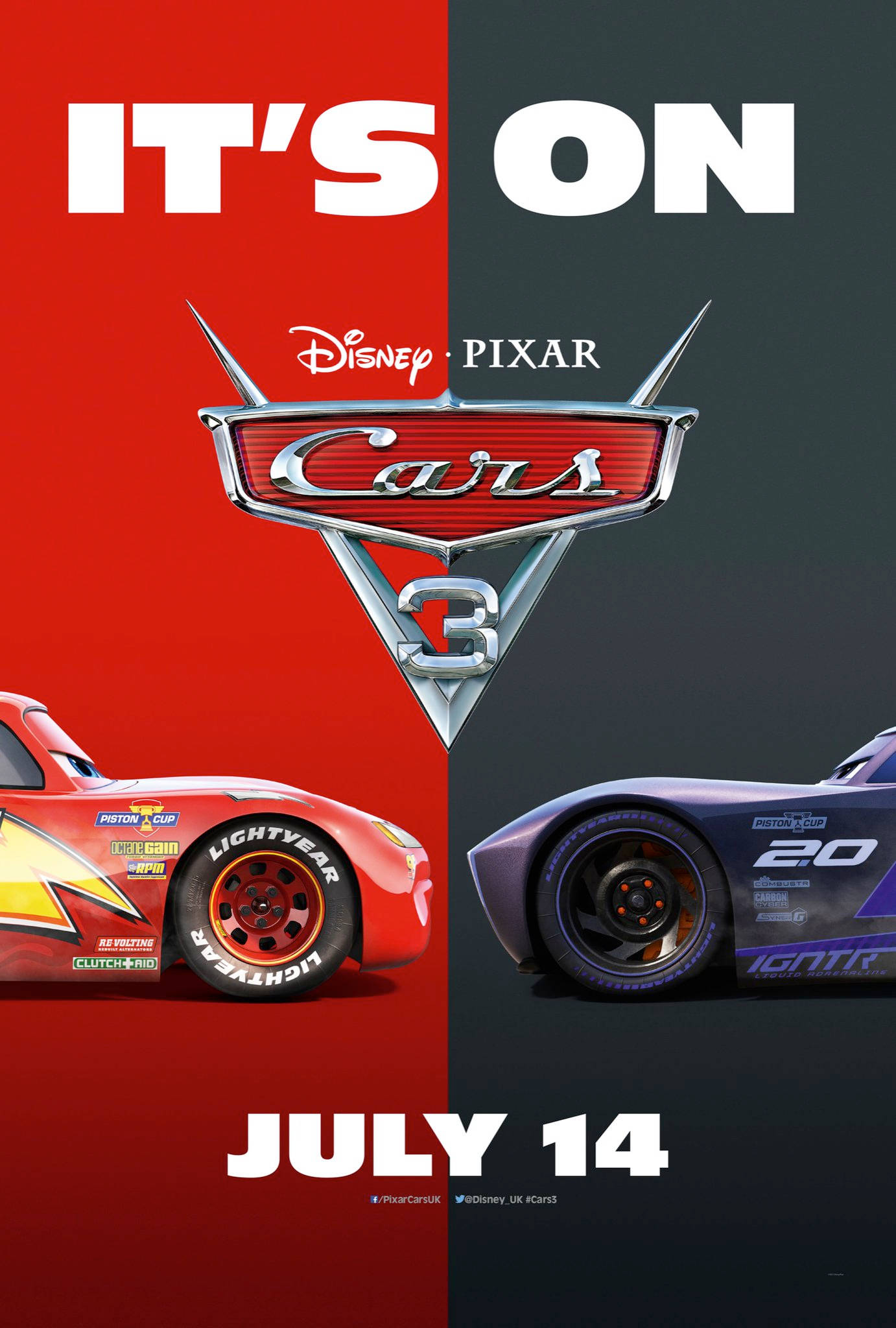 Cars 3 Poster Lightning Vs Jackson Fundal