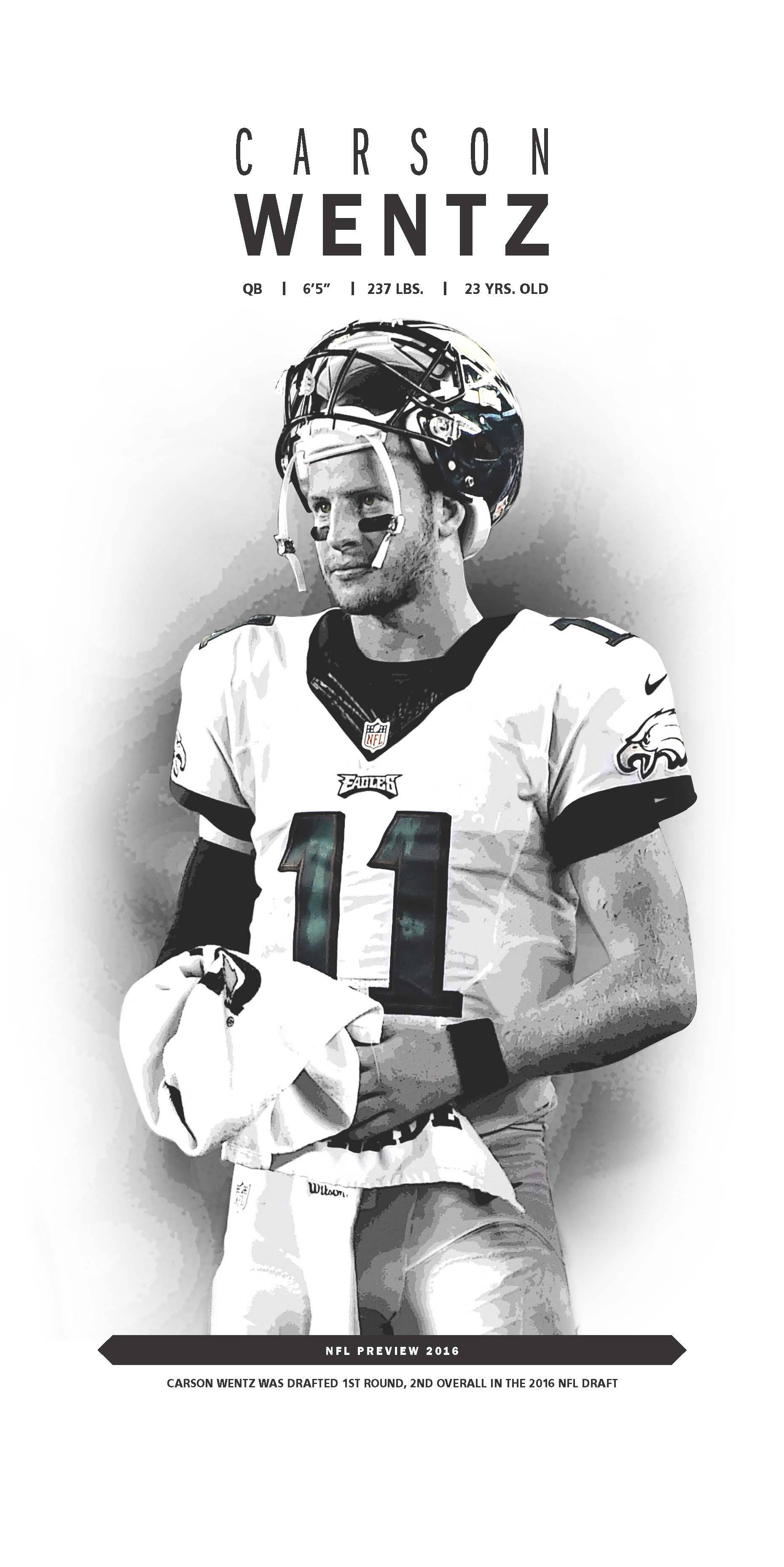 Carson Wentz Pictat Digital Fundal