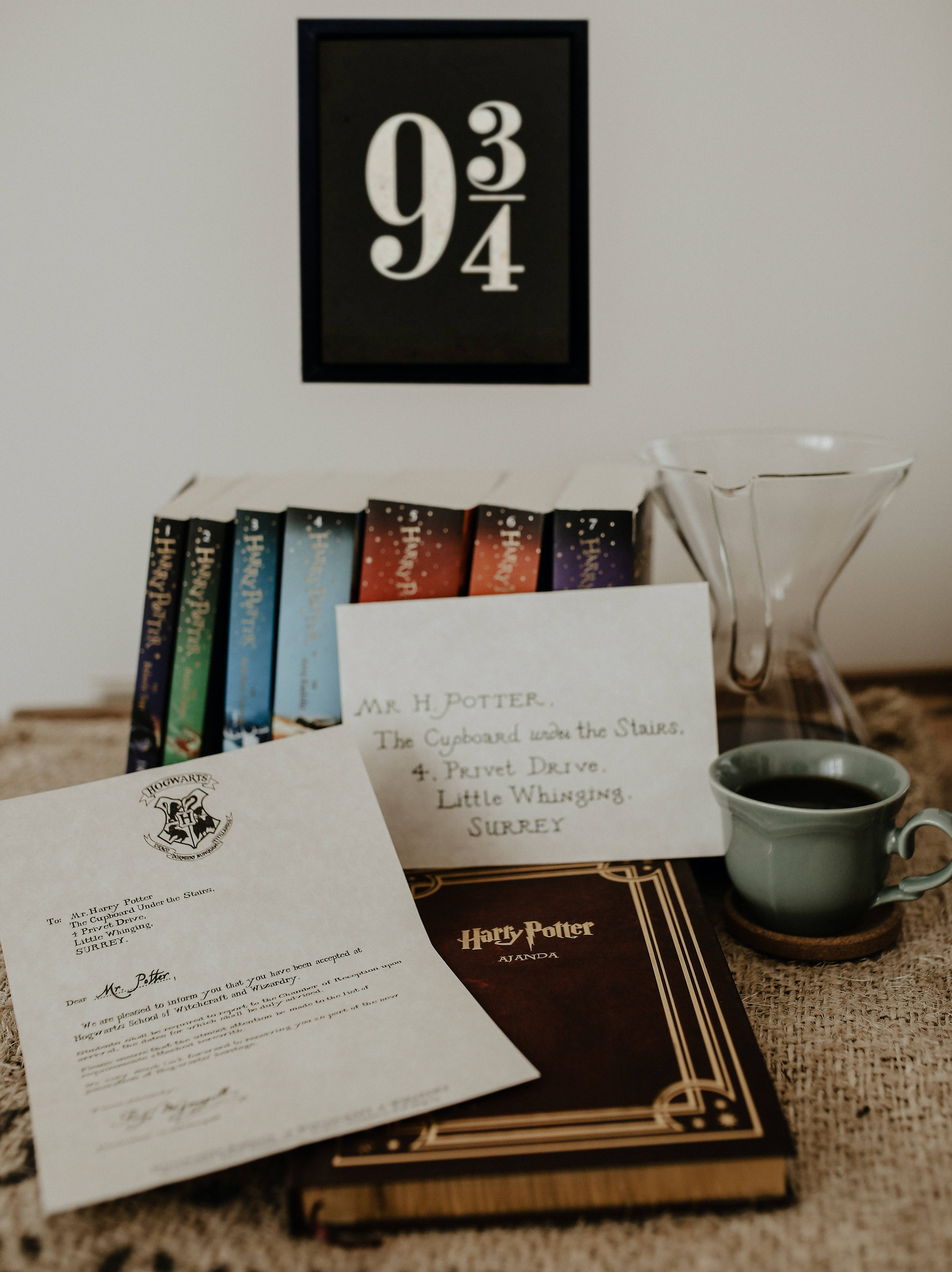 Carte și Scrisoare Harry Potter Estetică Fundal