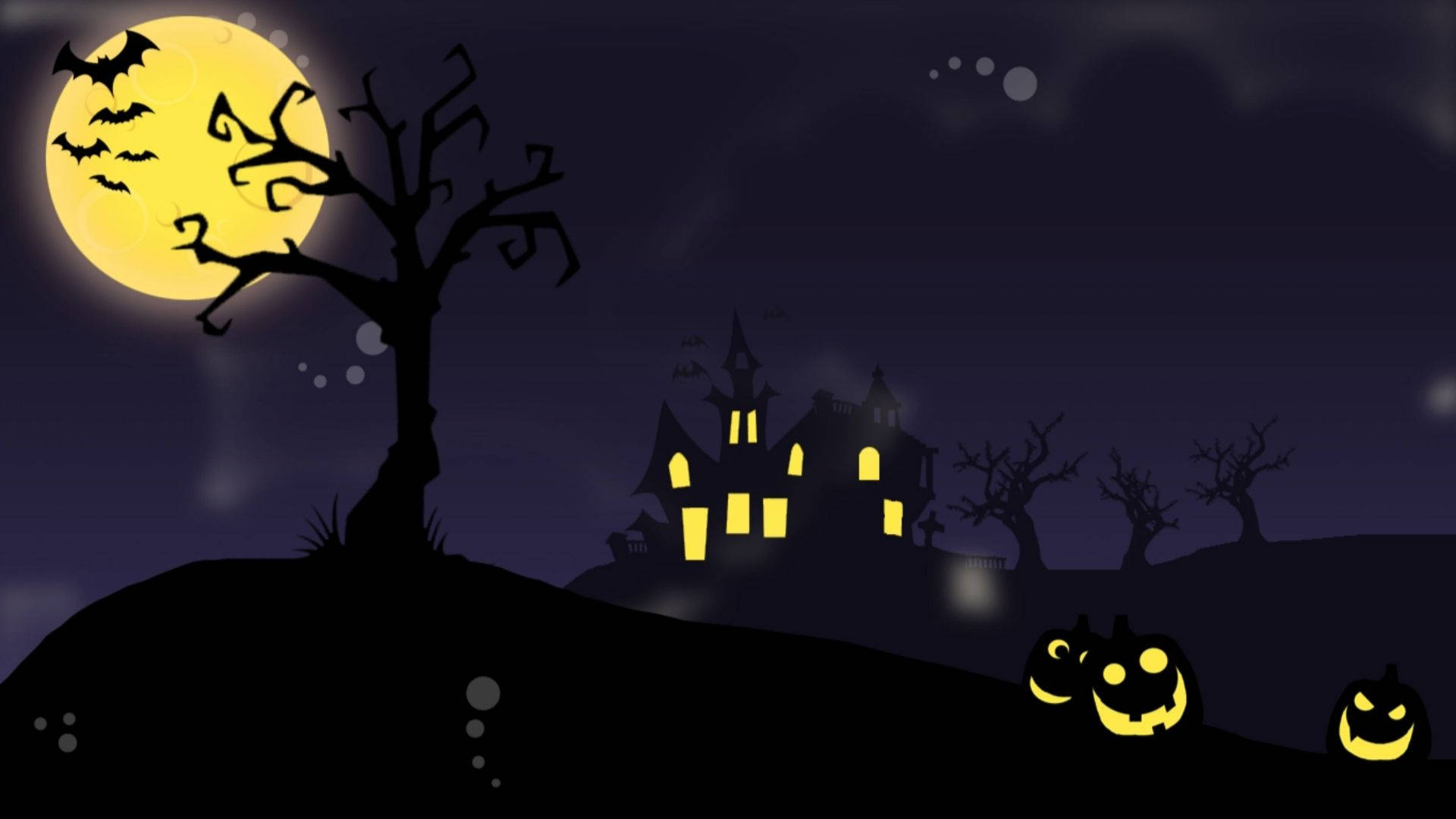 Casă bântuită de Halloween în stil cartoon Fundal