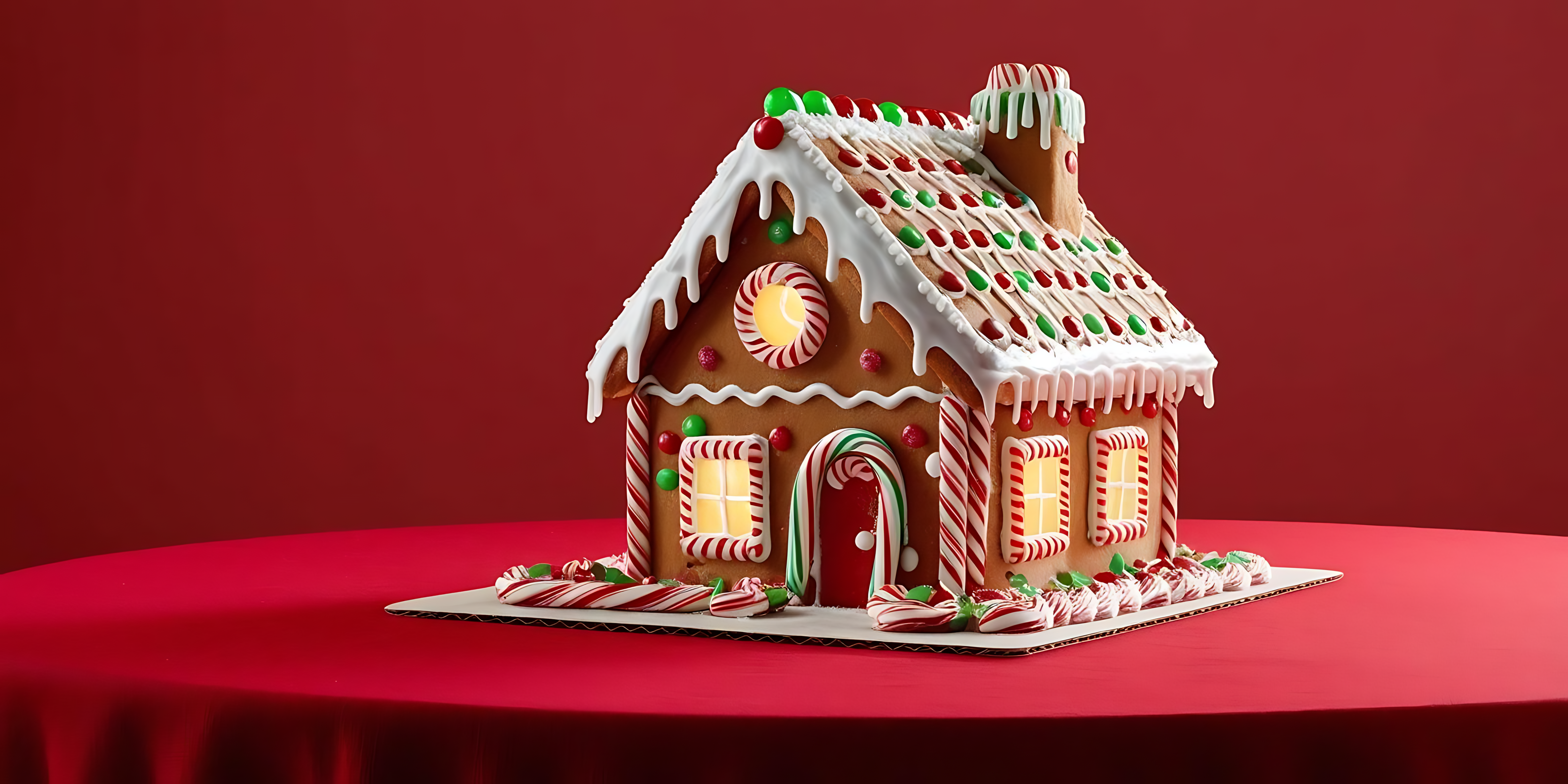 Casă decorativă de turtă dulce pentru sărbători Fundal